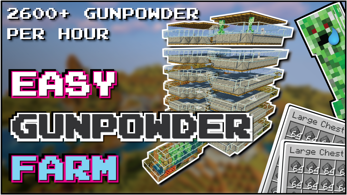 Minecraft Creeper Farm | 2600 Gunpowder Per Hour