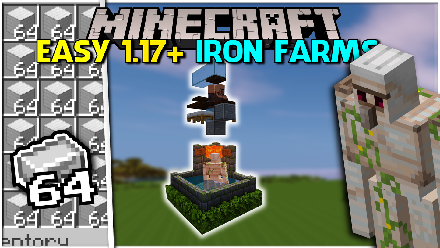 Minecraft Top 3 IRON FARM Designs - EASY, 1.17+ Tutorial