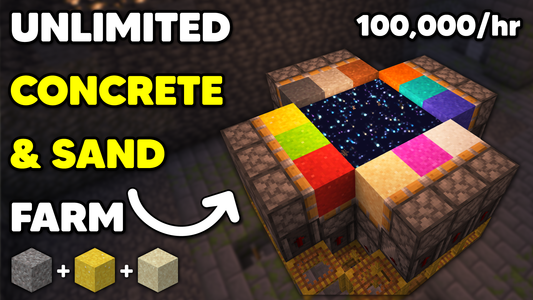 Unlimited Sand, Gravel & Concrete Powder Farm Minecraft | 1.21