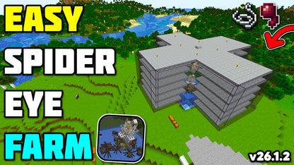 Minecraft Simple Spider EYE Farm - No Spawner - 26.1.2