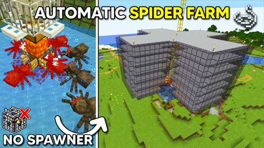 Minecraft Spider Farm - No Spawner, 2000/hr