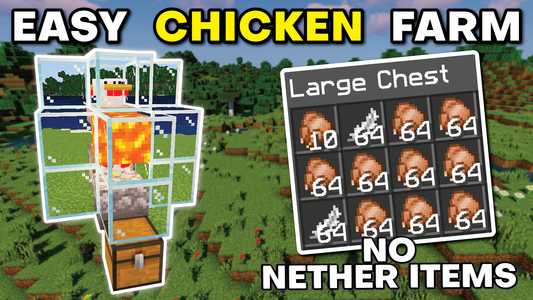 Minecraft EASIEST Chicken Farm (No Nether Items)