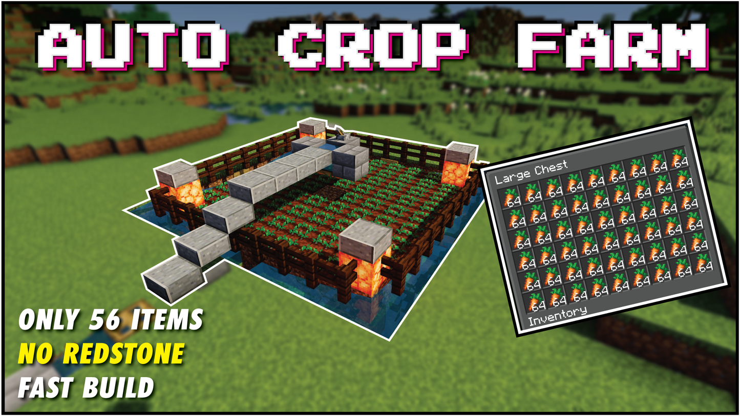 Minecraft Crop Farm - [Easy Semi Auto Crop Farm]