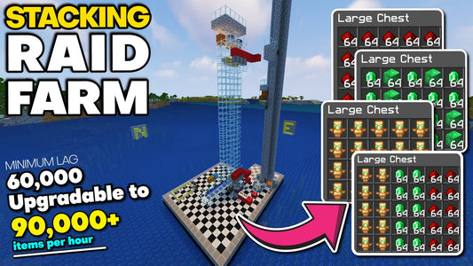 Minecraft Stacking RAID FARM Tutorial - 60k/100k Items/hr