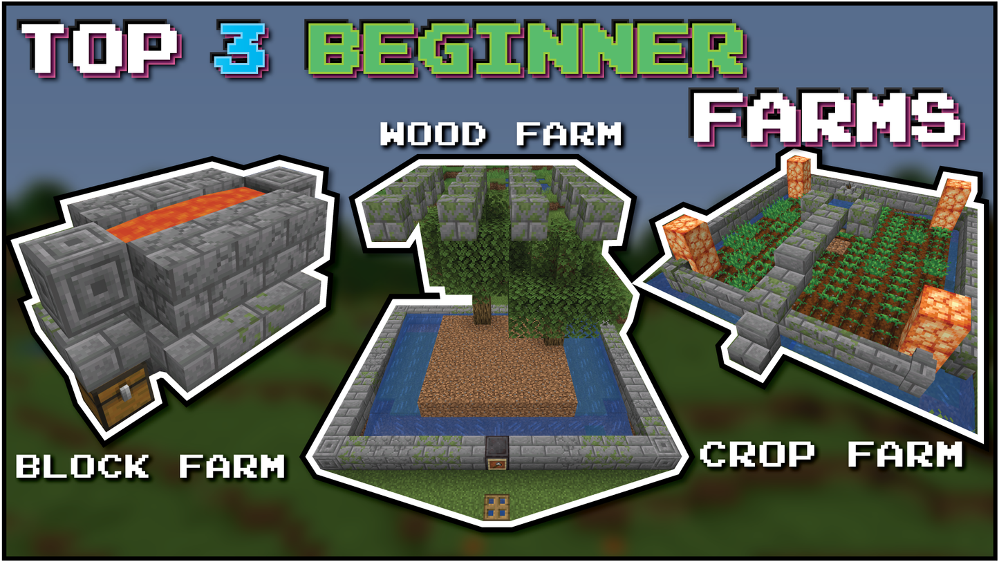 Top 3 Starter Farms for Minecraft Beginners [NO Redstone]