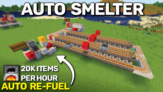 Minecraft MUST Have Smelter / Furnace Array (Auto Re-Fuel & Expandable)