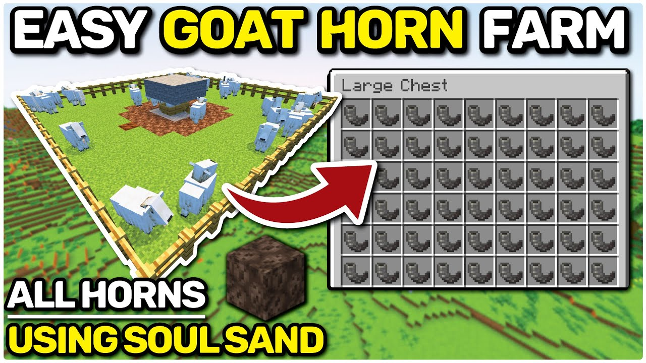 Minecraft Goat Horn Farm EASY - All Rare Horns – Chapman Minecraft ...