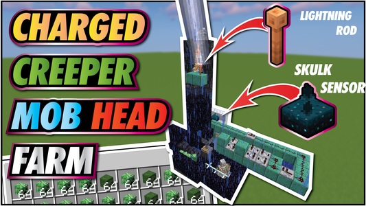 Minecraft CHARGED CREEPER Head Farm | 1.17 Mob Head Farm