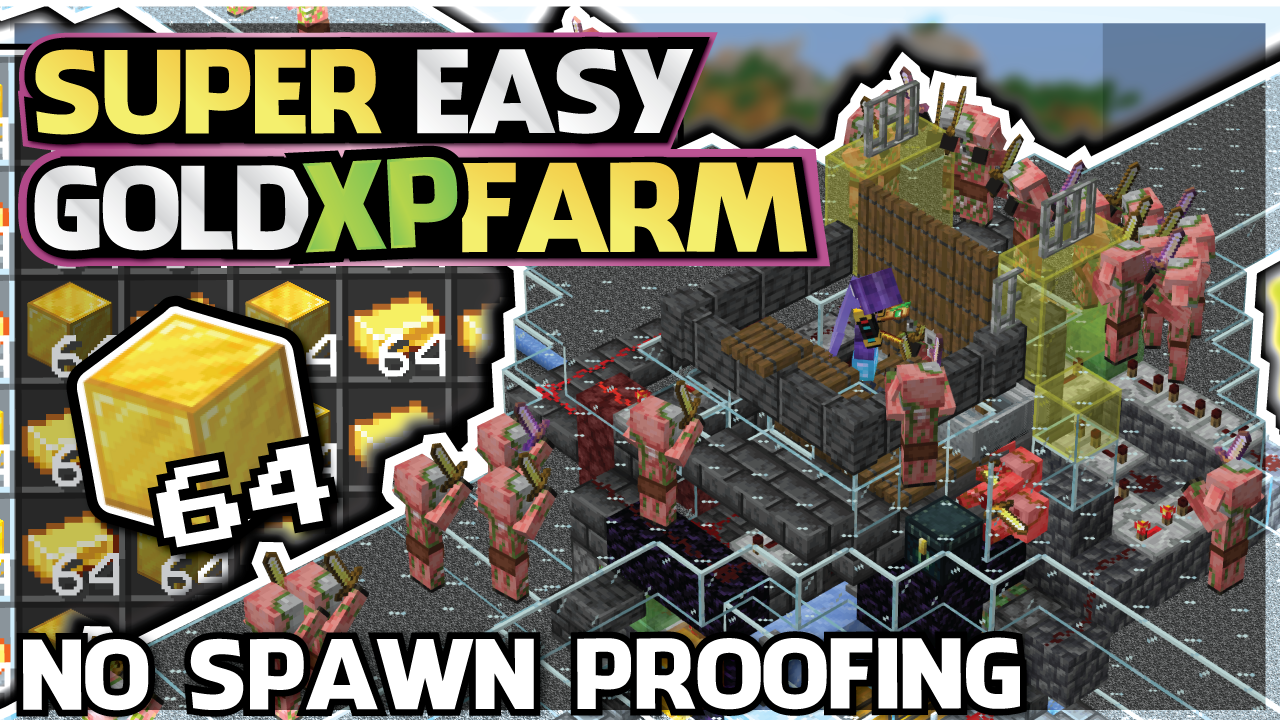 Minecraft Gold Farm Tutorial  -  1.17+ No Spawn Proofing