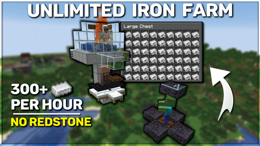 Minecraft 1.19 Easy Iron Farm - No Redstone, 300+ Per Hour