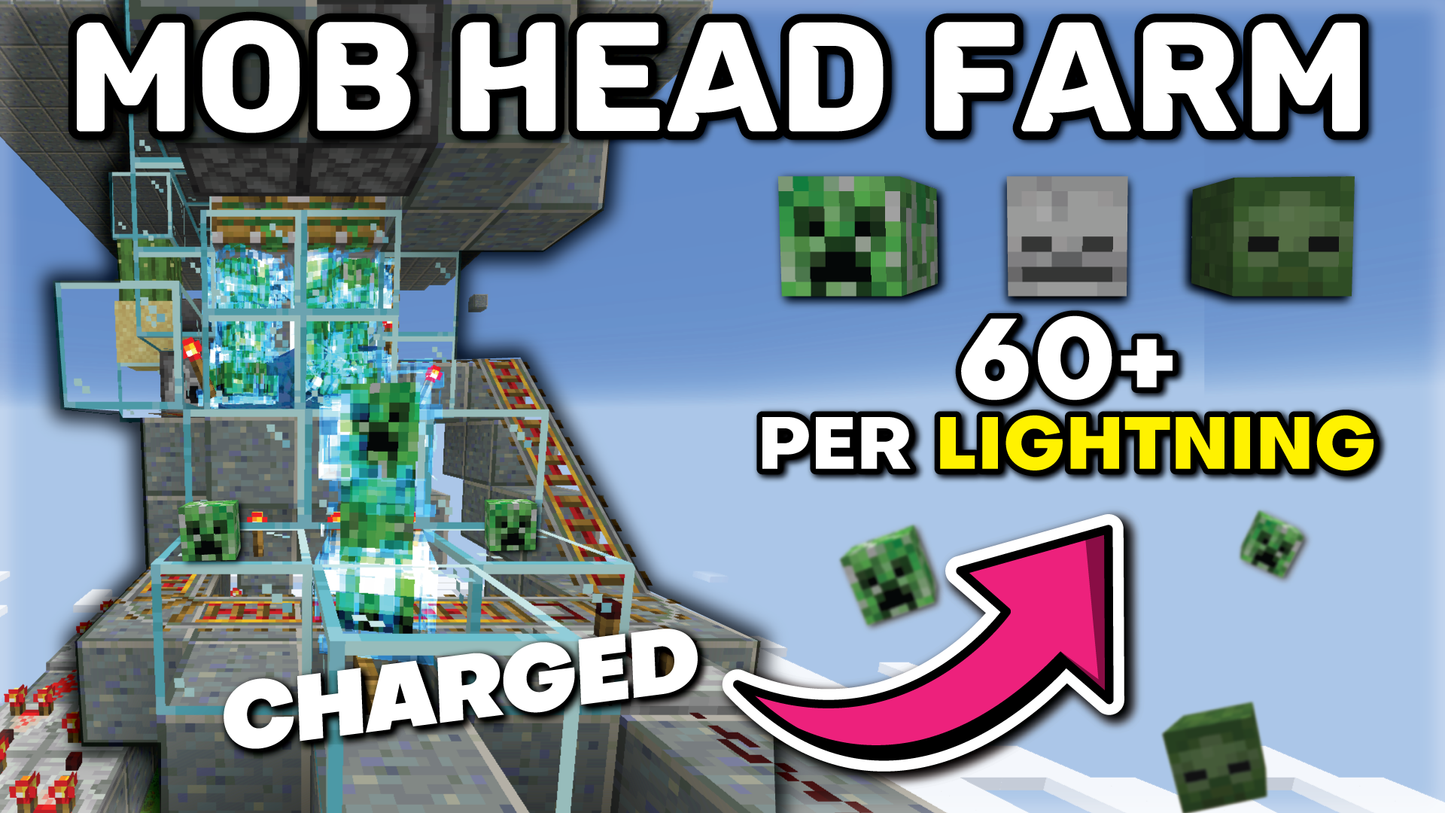 Minecraft MOB HEAD Farm | Attach This To Your MOB Farms